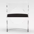 Transparent Acrylic Frame Leisure Chair With Black Padded Seat And Modern Design