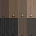 Modern Wall Paneling With Various Wood Grain Colors And Decorative Knobs 3d model