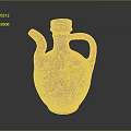 Red Hand Carved Ceramic Pitcher With Floral Patterns Green Leaves And Yellow Accents