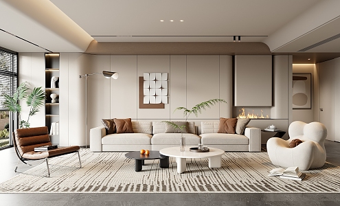 modern living room 3d model