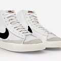 Nike White High Top Sneakers With Black Logo And Gray Sole Classic Design Casual Style