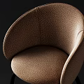 Modern Brown Fabric Accent Chair With Black Metal Legs And Stylish Design