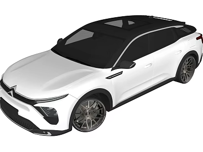 Modern White SUV Featuring Black Roof Stylish Exterior And Alloy Wheels 3d model