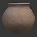 Handmade Rustic Clay Pot With Brown Color And Round Shape