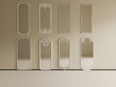 French Middle Ancient Mirror French Mirror French Carved Mirror Cosmetic Mirror Floor Mirror Decorative Mirror 3d model