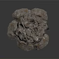 Ancient Cave Interior With Horned Statue Decorative Banners Pots Table And Shields