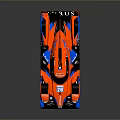 Red And Blue Racing Car With CODRIVER Logo And Number 28 On Body