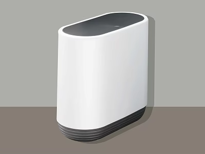 Modern White Public Trash Bin With Closed Lid And Sleek Design For Public Facilities 3d model