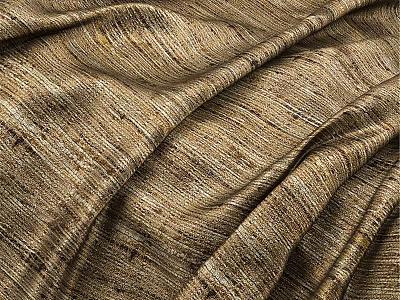 Textured Brown Woven Fabric With Natural Fiber Patterns And Soft Folds 3d model