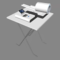 Diagnostic Medical Device with Digital Screen and Cylindrical Component on White Table 3d model