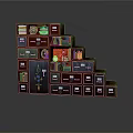 Dark Colored Step Like Multi Layer Storage Cabinet Furniture With Drawers And Compartments
