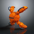 Orange Cosmic Spacecraft Probe With Mechanical Arms Robotic Structure And Surface Details 3d model