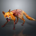Fierce Orange Bloodied Fox Game Movie Character With Tattered Fur And Dynamic Pose