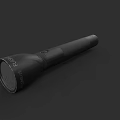 Stylish Black Decorative Lamp With Flashlight Shape And Textured Surface For Home Decor