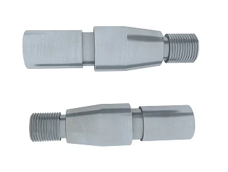 Taper spindle parts industrial shaft body metal parts CNC stainless steel shaft body thread industrial accessories screw nut bearing gear silver 3d model