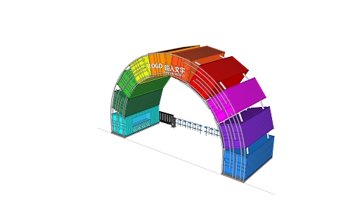 Modern Arch Rainbow Door 3d model