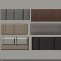 Various Modern Headboard Designs With Different Colors And Textures 3d model