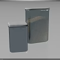 Metal Storage Tins With White Lids Holding Granular Contents On Dark Reflective Surface