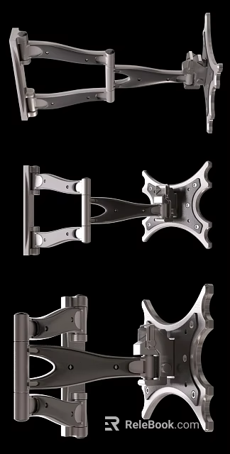 Iron Art TV Wall Mount Bracket with Adjustable Metal Structure and Sturdy Design 3d model 