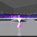 Innovative Abstract Design Showcasing Circular Sphere With Purple Light Spots And Linear Patterns