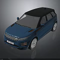 Range Rover SUV Blue Exterior With Black Roof And White Wheels Modern Design