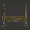 Wooden Arched Bridge With Rustic Railings Natural Wood Texture And Sturdy Base