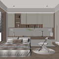 Modern Stepping Rice Bedroom No Main Lamp Bedroom Study Second Bedroom 3d model