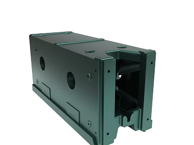 Green Metal Enclosure With Circular Holes And Mounting Screws Industrial Design 3d model