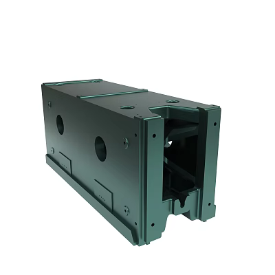 Green Metal Enclosure With Circular Holes And Mounting Screws Industrial Design 3d model