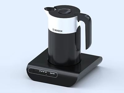 RICOH Electric Kettle With Black Base Modern Design Kitchen Appliance 3d model