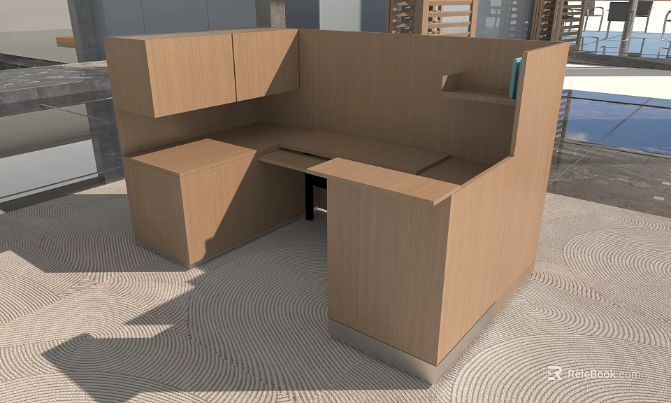Modern Wooden Public Chair With Modular Design For Indoor Lounge Area 3d model 