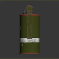 Military Style Green And Red Smoke Grenade With Metal Pin And SMOKE RED Markings