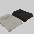 Light Colored Bed Linen Set With Soft Wrinkled Texture And Matching Pillow 3d model
