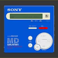 Sony Blue External MD Drive With Screen Control Buttons And Computer Connectivity Interfaces 3d model