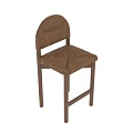 Modern Woven Bar Stool With Wooden Frame And High Leg Design