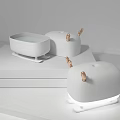White Animal Shaped Daily Use Appliances With Small Horns And Lighting Function 3d model