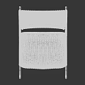 Blue Woven Rattan Rocking Outdoor Chair With Curved Frame And Comfortable Design