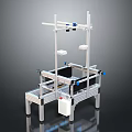 Industrial Automated Production Conveyor System With Aluminum Frame Overhead Structure And Control Box