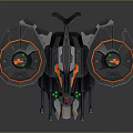 Futuristic Sci Fi Aircraft With Dual Circular Rotors Streamlined Body And Orange Green Accents