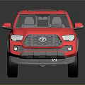 Pink Toyota Pickup Truck With Four Door Design Shiny Wheels And Reflection