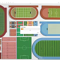Soccer Field Various Design Layouts With Colored Surfaces And Different Shapes