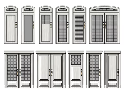Jianou swing door bedroom door wooden door double door 3d model