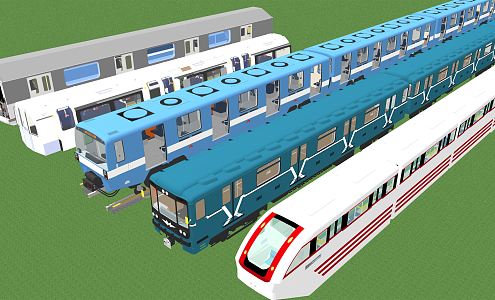 modern high-speed rail train 3d model