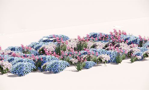 Modern Flower Border Plant Group 3d model