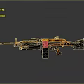 Orange And Black Tactical Rifle With Modern Design Scope And Magazine