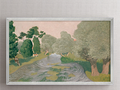 Modern Landscape Painting Neoclassical Green Living Room Historical Painting Natural Landscape model