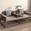 New Chinese-style Lohan Bed Lohan Bed Sofa Multi-person Sofa Lazy Sofa 3d model