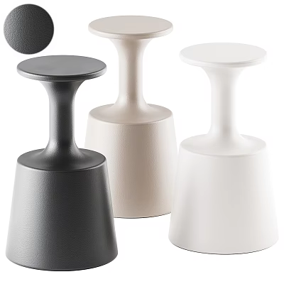 Modern Minimalist Bar Stools In Black Beige White With Round Seats And Sleek Bases 3d model
