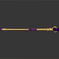 Golden Scepter Design With Pink Ends Purple Accents And Circular Element