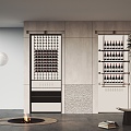 Modern Full Wall Wine Cabinet Wine Rack 3d model